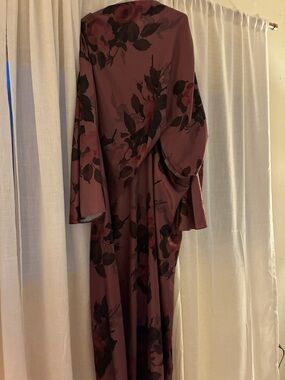 ASOS Plum Floral Maxi Dress with Black Rose Print